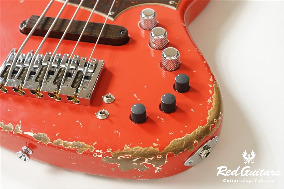 Xotic XJ-1T 5st Fiesta Red (Lacquer) Heavy Aged/Alder/R #2386